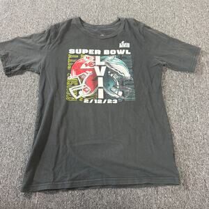 Vintage Y2k Kansas City Chiefs Eagles Super Bowl Lvii Black Graphic Tee XL